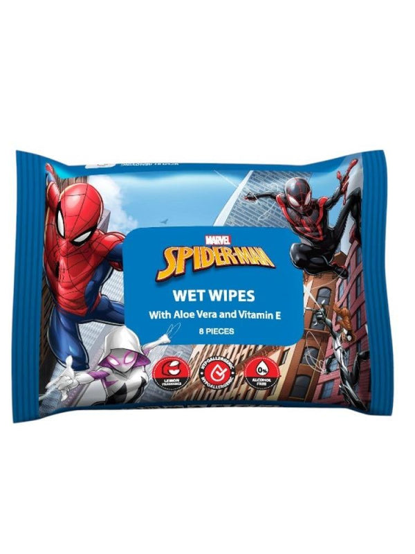 FabLab Spiderman Baby Wipes with Aloe Vera & Vitamin E - 8 Packs of 8 Wipes