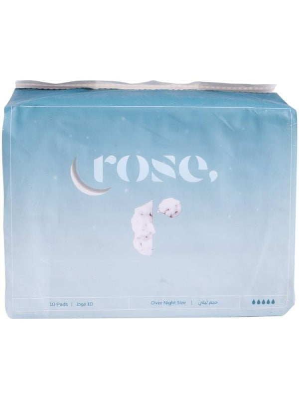 Rose Night Size Sanitary Pads - Heavy Flow Protection - 10 Pads