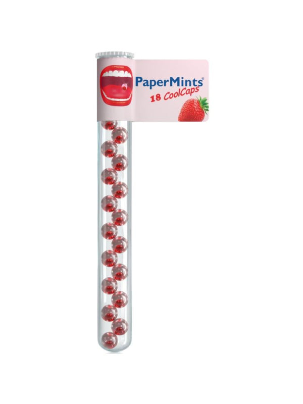 Breath Freshening Beads Strawberry Cool Caps Papermints 18 Count