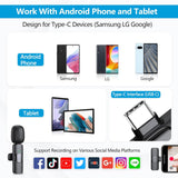 RICCHI 2-Pack USB-C Lavalier Microphones – Wireless Lapel Mic