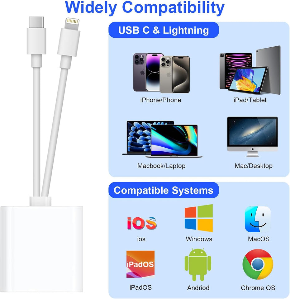 Dual Interface SD Card Reader – USB-C & Lightning