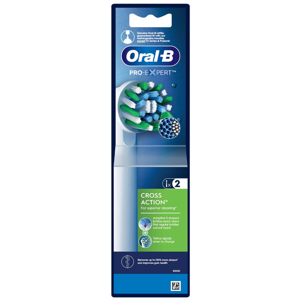 Oral-B Cross Action Electric Toothbrush Replacement Heads, Angled Bristles, White, 2 Count