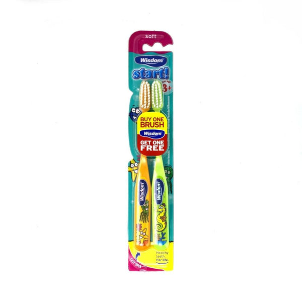 Wisdom Plus 3 Soft Kids Toothbrush, 2 Pack, Ages 3+