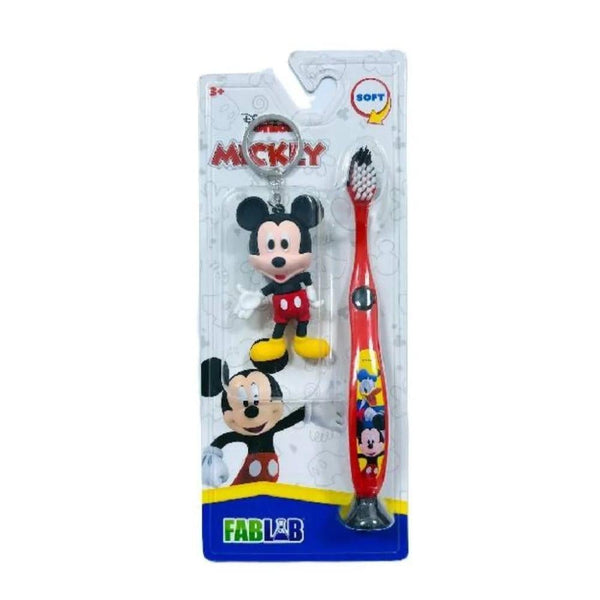 Fablab Mickey Mouse Kids Toothbrush with Soft Bristles & 3D Figurine