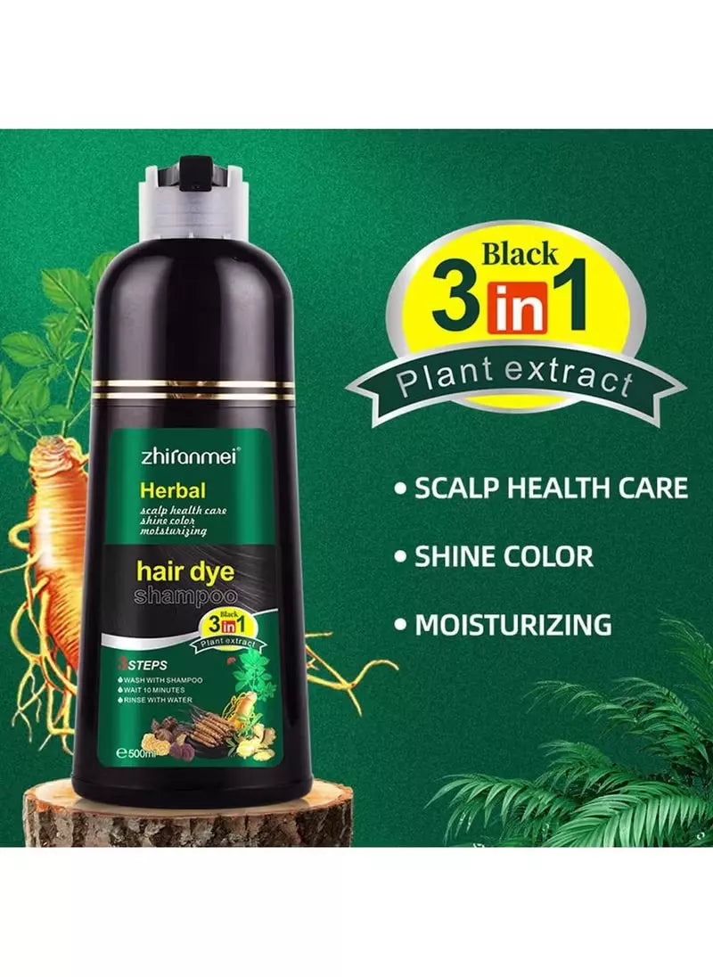 Zhiranmei Instant Hair Coloring Shampoo 3-in-1 Black