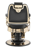 Salon System Men's Barber Chair Black Gold Iron