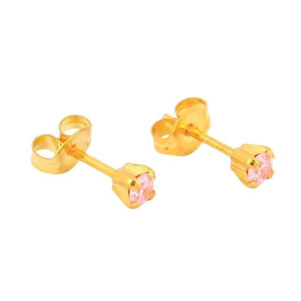 Studex Medical Earring, Zircon Stud, Nickel-Free, Gold-Plated