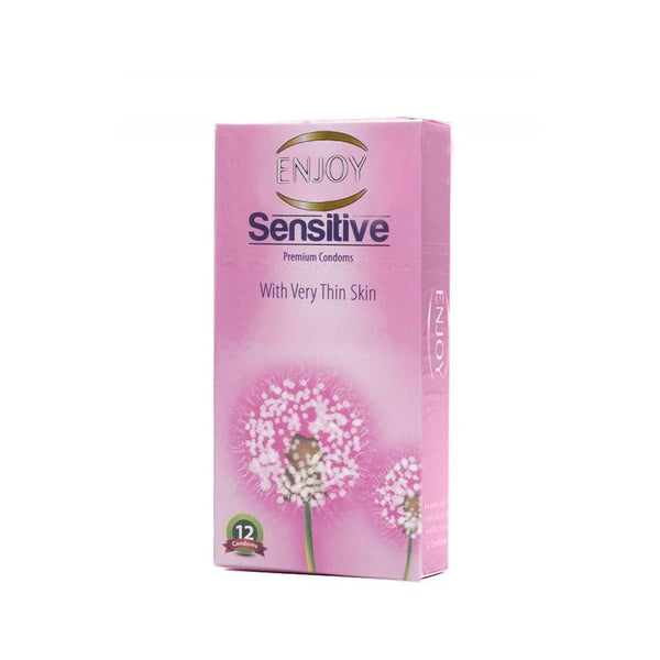 Condoms Sensitive Ultra-Thin Natural Latex Enjoy 12 Pack