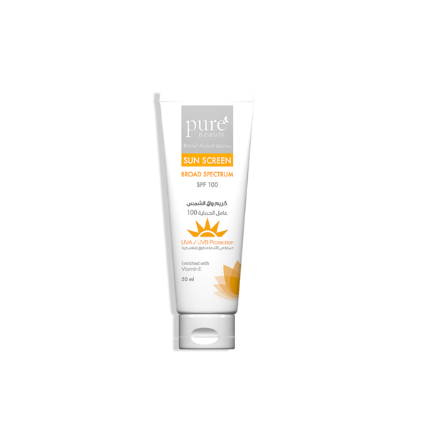 Sunscreen Cream SPF 100 High Protection Hydrating Formula Pure Beauty 50ml