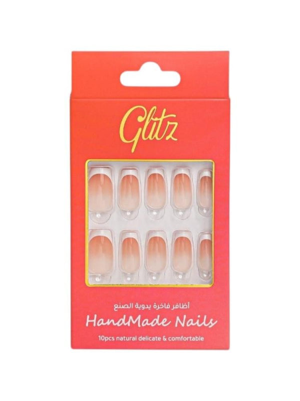 Glitz Press-On Nails French Nude Pink 10pcs