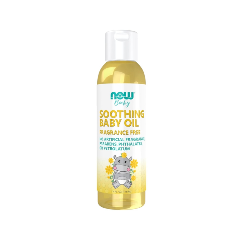 Now Baby Oil, Fragrance-Free, Calendula, Argan, Jojoba, 118ml
