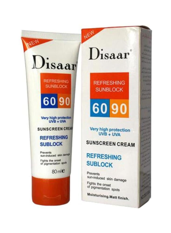Best Sunscreen Cream SPF 60/90 Refreshing Broad Spectrum Disaar 80ml