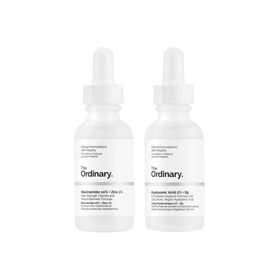 The Ordinary Skin Support Kit Hyaluronic Acid & Niacinamide Serums Hydrating & Refining 30ml