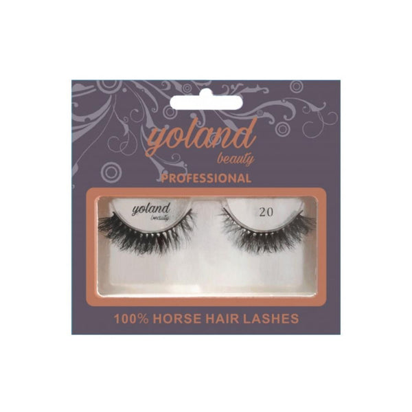 Yolande Beauty Natural Hair Eyelashes No. 20, Reusable