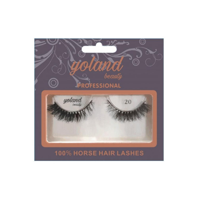 Yolande Beauty Natural Hair Eyelashes No. 20, Reusable