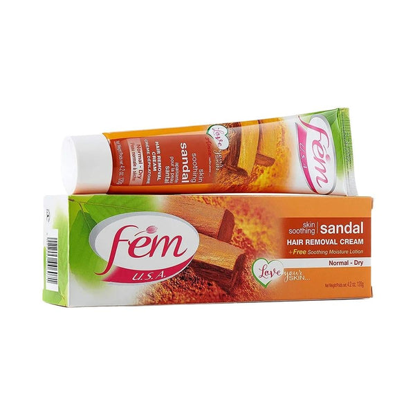 Hair Removal Cream for Dry Skin Sandalwood Soothing Formula Fem 120g