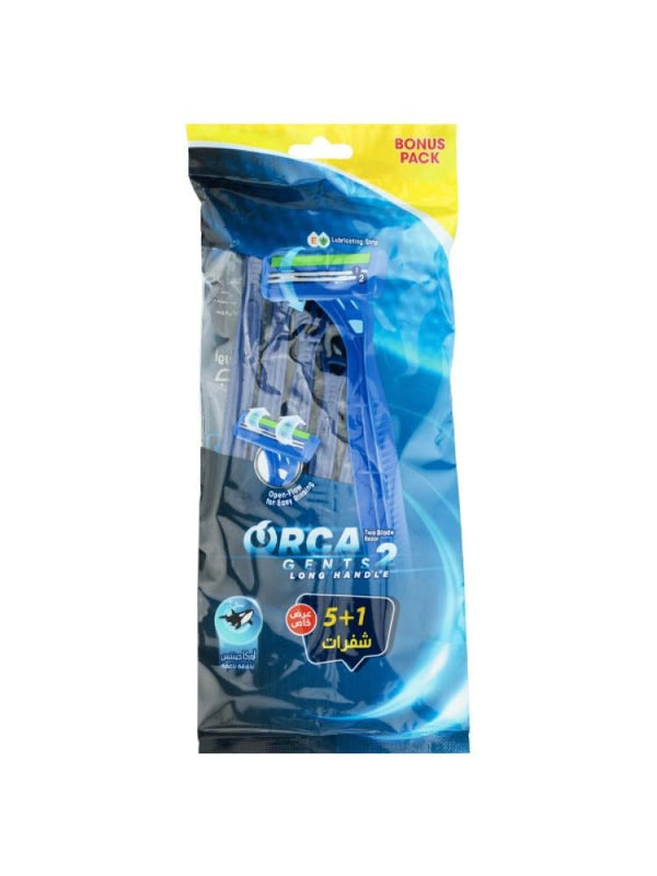 Orca Gents 2-Blade Razor with Long Handle - 5+1 Pack