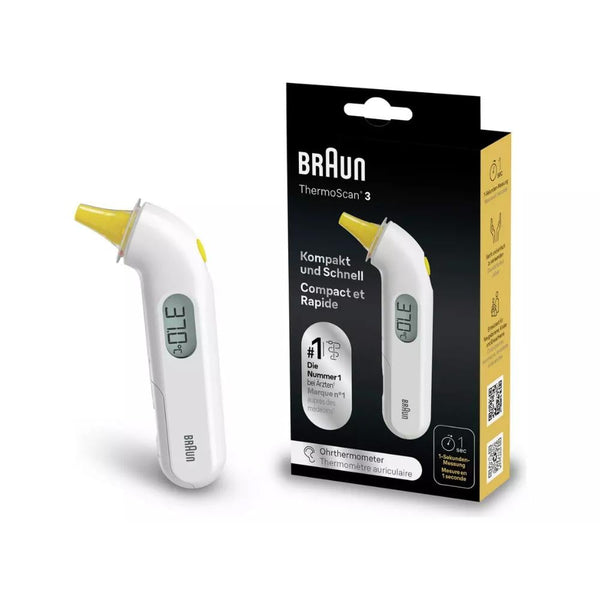 Braun ThermoScan 3 IRT3030 Ear Thermometer, Digital, 1-Second Reading