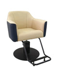 Salon System BX-3135AX Women's Hair Cutting Chair - Beige/Dark Blue