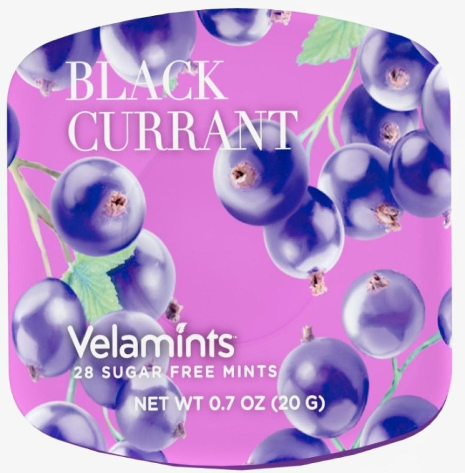 Velamints Black Currant Lozenges Sugar Free Candy - Vitamins 20G
