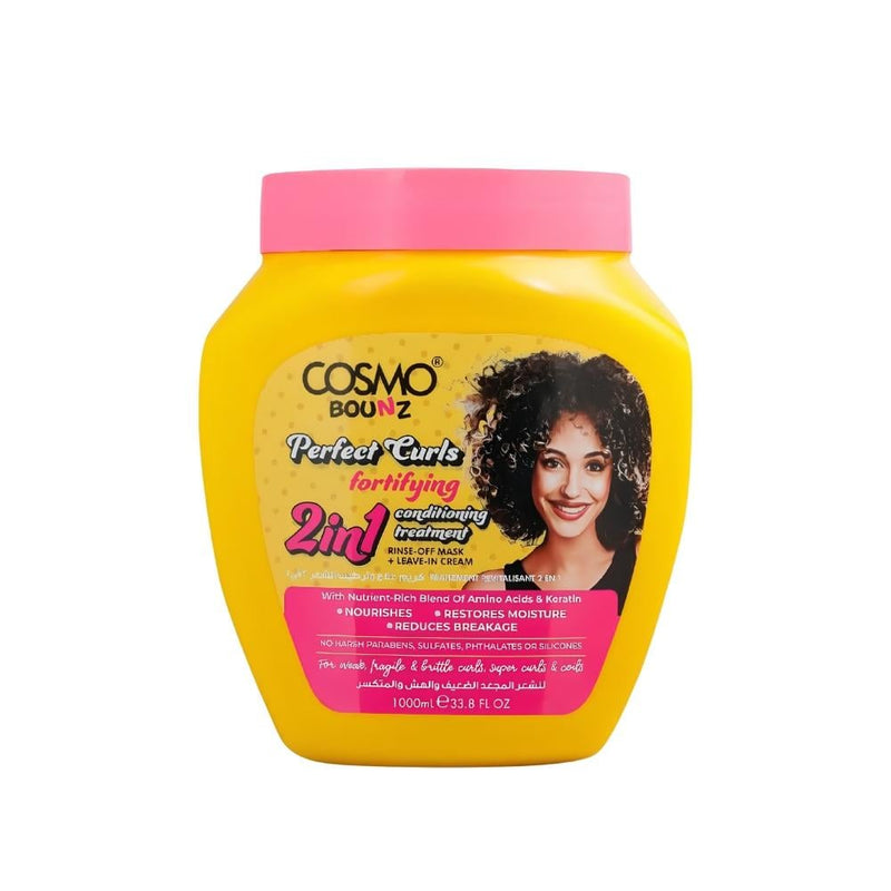 Fortifying Hair Treatment Cream for Curly Hair Keratin Cosmo 1000ml
