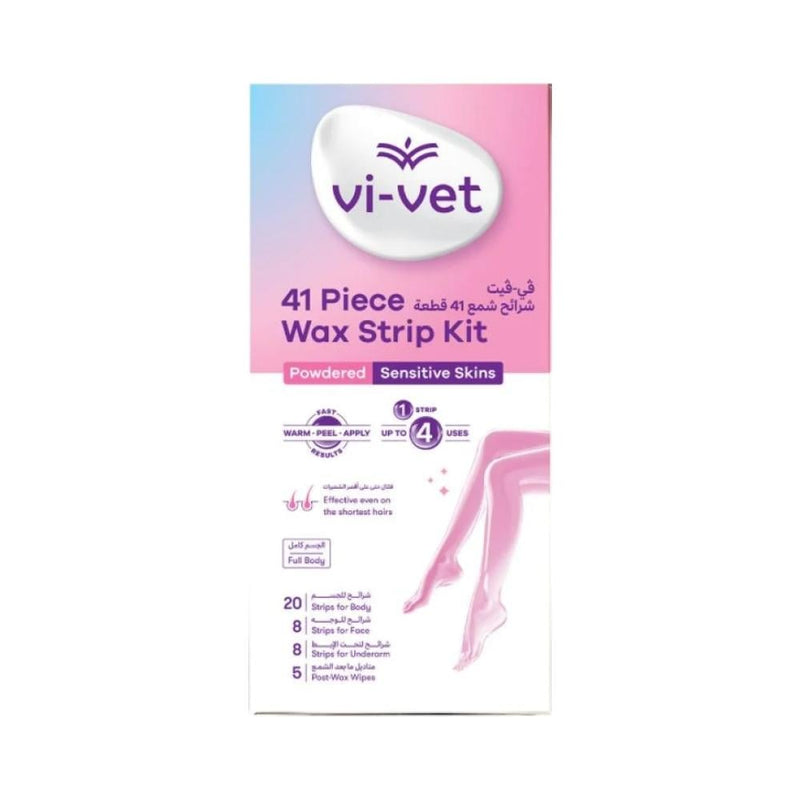 Vivet Sensitive Skin Powder Wax Strips, Hair Removal, 41 Count