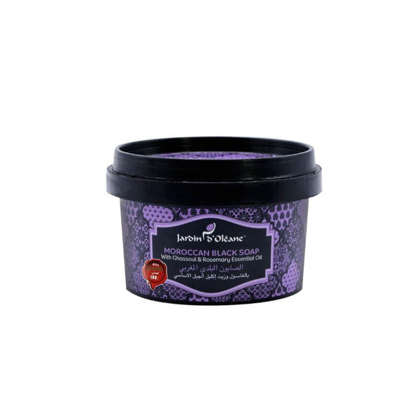 Moroccan Black Soap with Argan Oil Ghassoul Rosemary Jardin d'Oleane 250g
