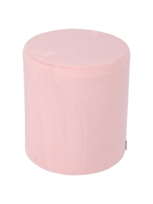 Salon System Pink Round Ladies Chair - Velvet Fabric - 39cm Height