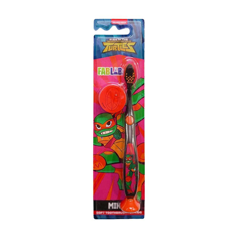 Kids Toothbrush Soft Bristles Teenage Mutant Ninja Turtles Nickelodeon with Cover