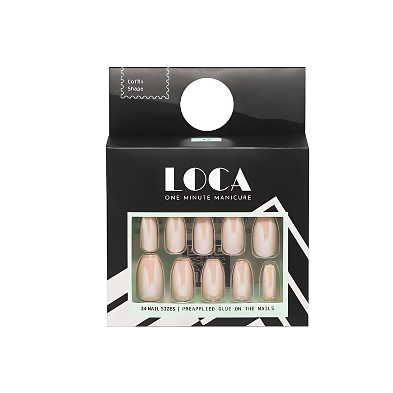 Luca Self-Adhesive Artificial Nails, Chrome Pink, 24 Count, 10 Sizes