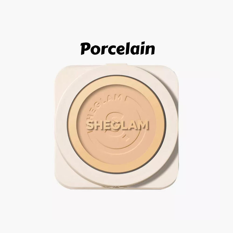 Sheglam Skin Fox Pressed Powder Foundation, Porcelain, High Coverage, 11g