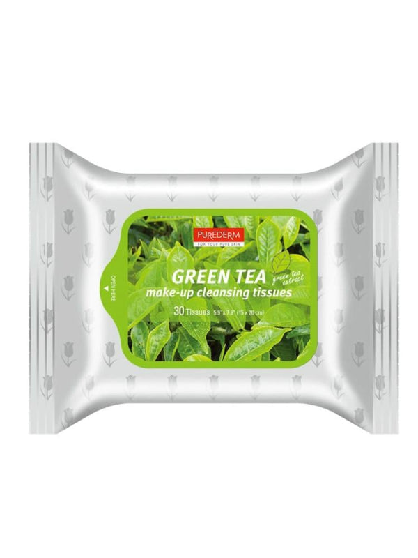 Purederm Green Tea Makeup Remover Wipes - 30 Count
