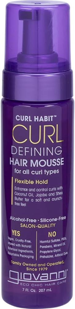 Mousse For Curly Hair Defining Coconut Oil Jojoba Shea Butter Giovanni 207ml