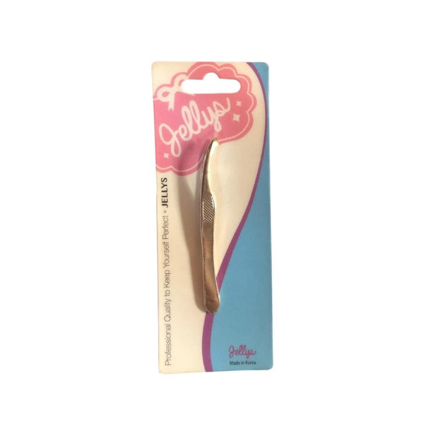 Jellys Eyebrow Tweezers Stainless Steel Curved Tip Hair Removal