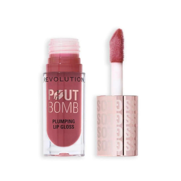 Revolution Pout Bomb Plumping Lip Gloss Mauve Pink Vitamin E