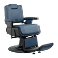 Salon System Men's Barber Chair - Dark Blue & Black Iron