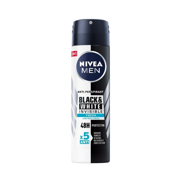 Nivea Men Invisible Black & White Fresh Antiperspirant Spray, 200ml
