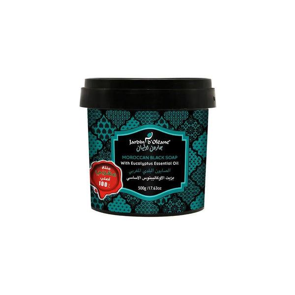 The Black Stuff Soap Moroccan Black Soap Eucalyptus Oil Jardin d'Oleane 500g