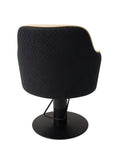 Salon System Women's Cutting Chair Beige/Black with Hydraulic Footrest