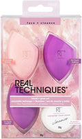 Real Techniques Blend And Glow Facial Sponge Set + Cleanser 04042