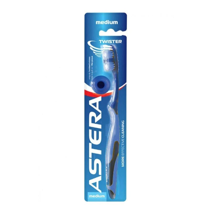 Best Manual Toothbrush Medium Soft Bristles Twisted ASTERA Multiple Colors