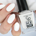Golden Rose Ice Chic Nail Polish, White, 04, Quick-Dry, Wide Brush