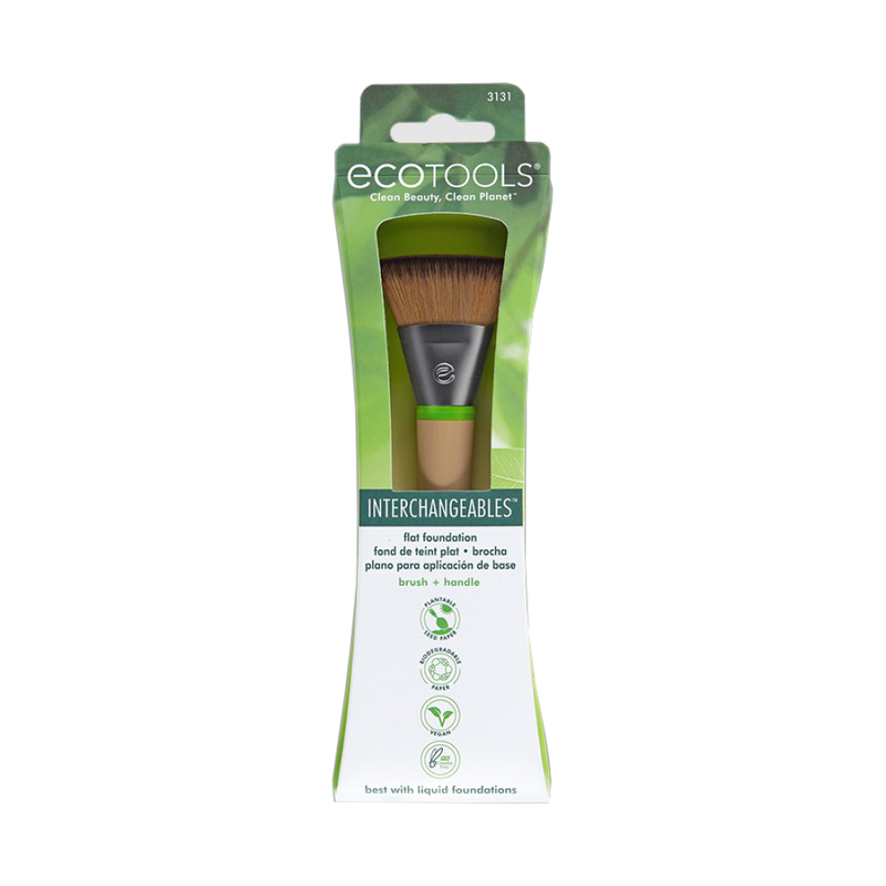 Ecotools Foundation Brush Flat Head Interchangeable Handle Cruelty-Free