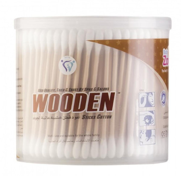 Wooden Cotton Buds 300 Pieces Natural Biodegradable Sticks Baby Zone 300pcs