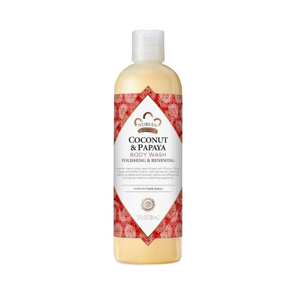 Nubian Heritage Coconut and Papaya Body Wash, Moisturizing Cleanser, 384ml