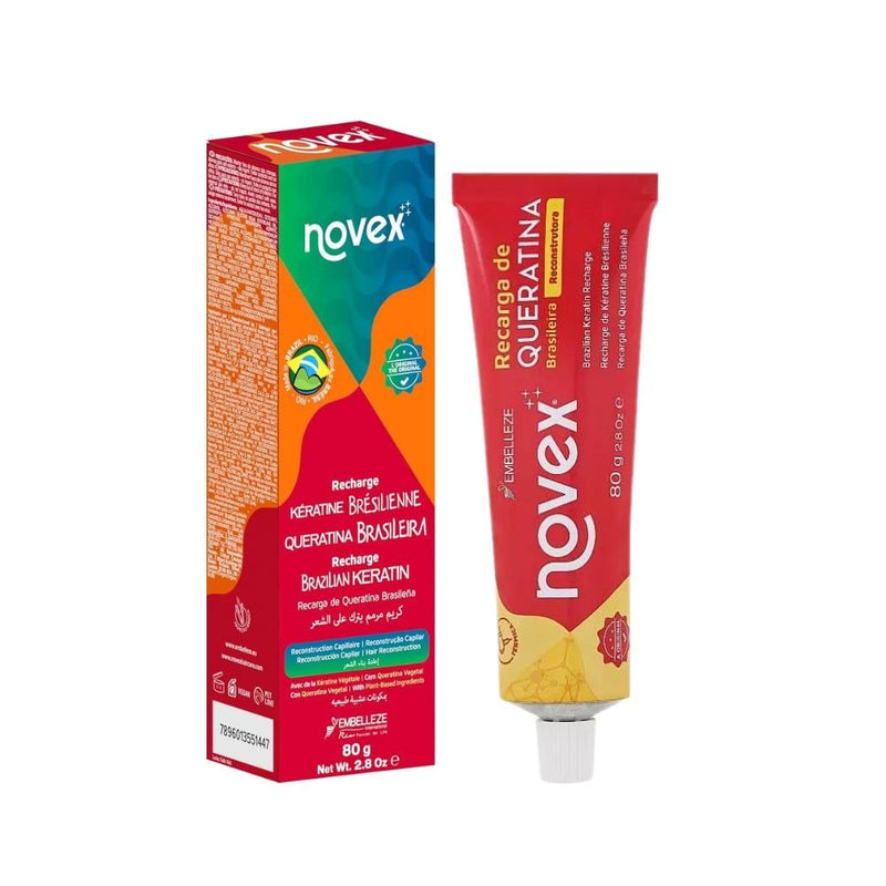 Novex No Fix Brazilian Keratin Leave-In Hair Cream, Frizz Reduction, 80g