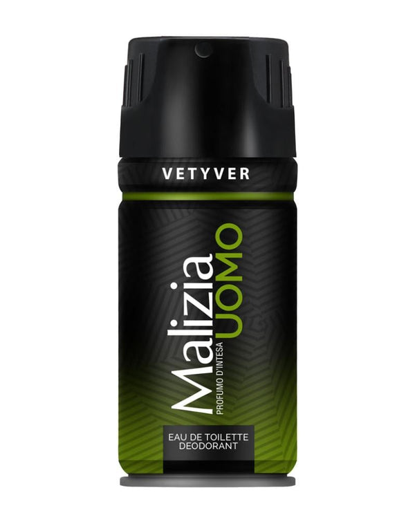 Vetyver Spray Deodorant For Men Long Lasting Protection Malizia 150ml