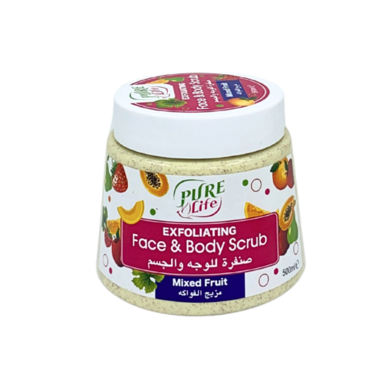 Pure Life Mixed Fruit Face and Body Scrub Exfoliating 500ml