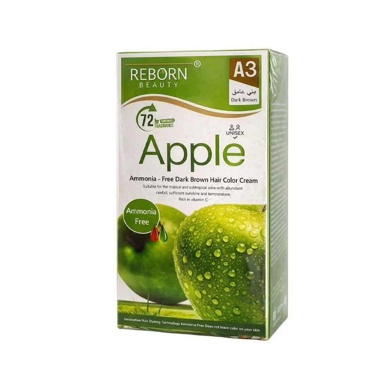 Dark Brown Hair Dye Cream Gray Coverage Apple Extract Reborn Beauty 500+500g