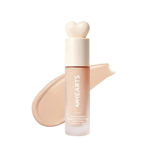Hearts Natural Longwear Foundation, L2 Light, Buildable Coverage, Oil-Free